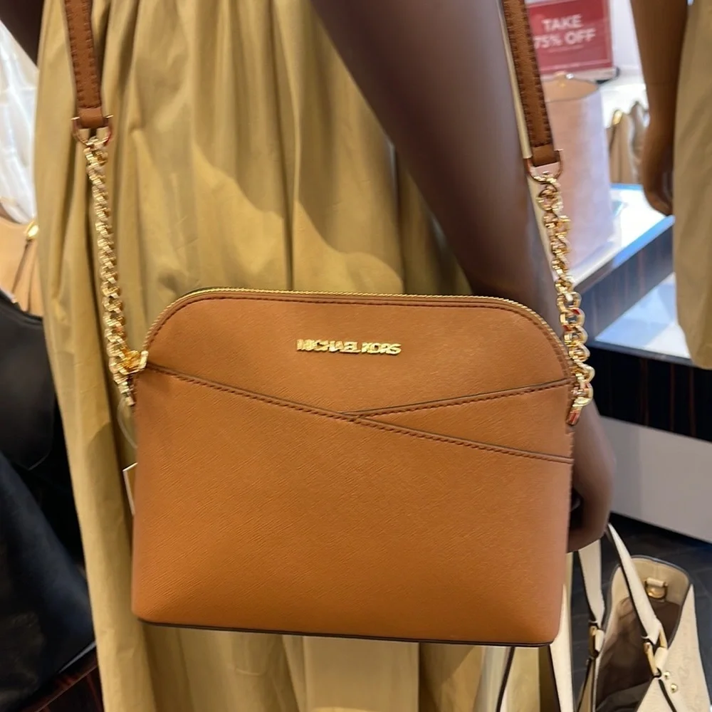 MICHAEL KORS Jet Set Travel Medium Dome Crossbody Bag Luggage  NWT